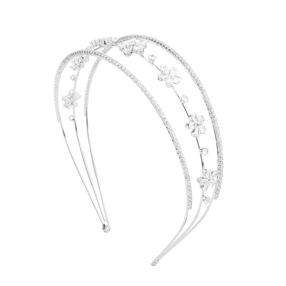 Platinum Plated/24K Gold Plated Zircon Luxury Bridal Headpieces Hair Accessories in Hairbands Women Metal Headband Head Bands