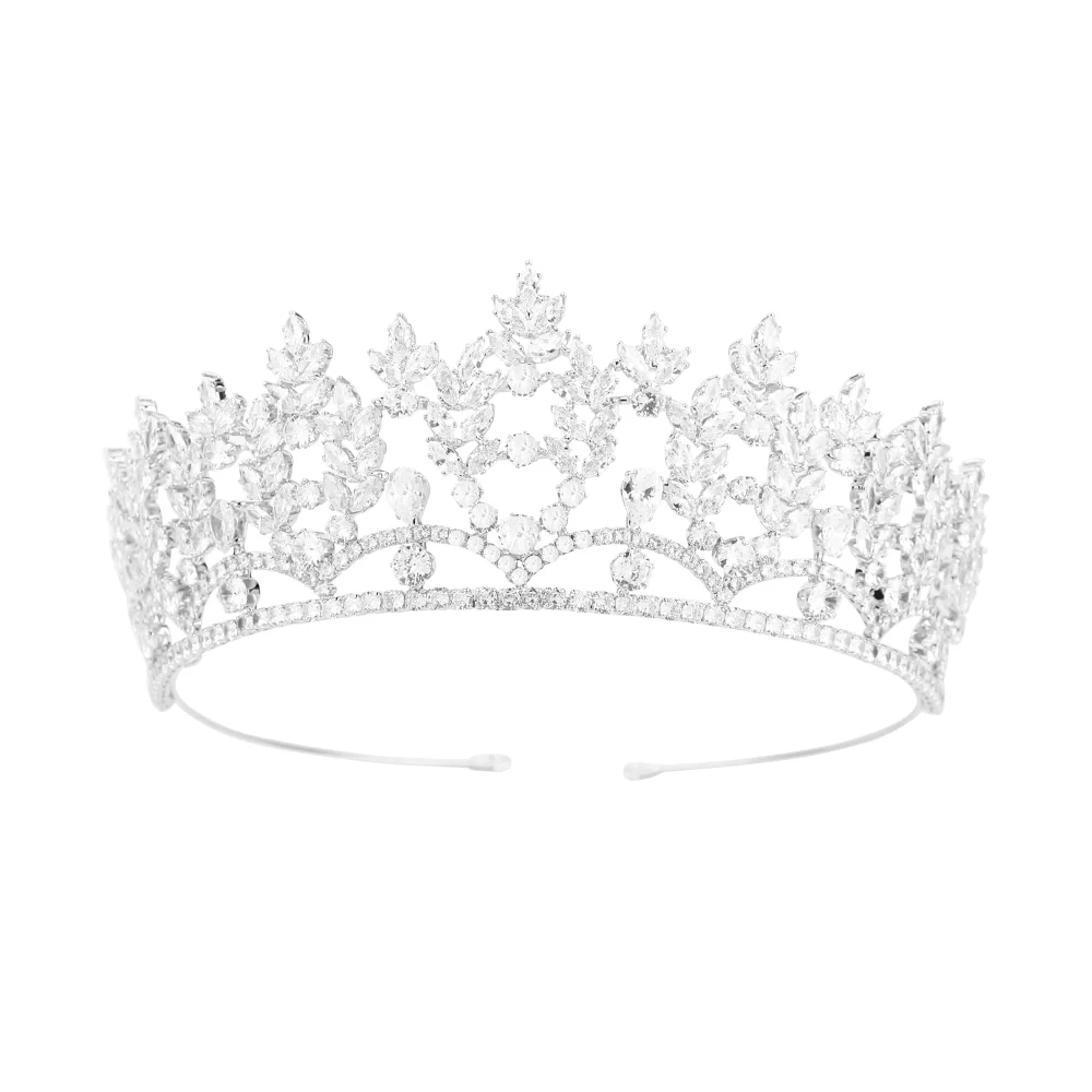 Platinum Plated/ Gold Plated Zircon Crowns For Women Bridal Hair Accessories Wedding Tiaras Miss World Pageant Crown Headpieces - Image 4