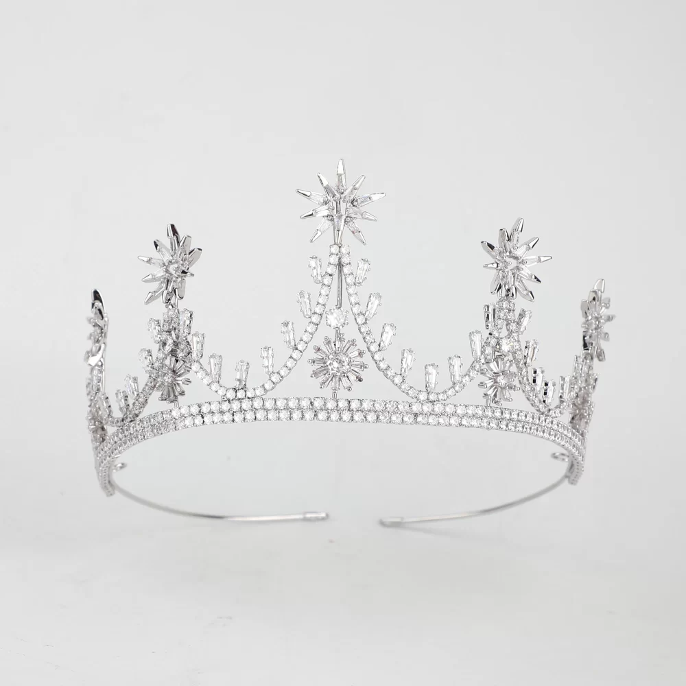 Platinum Plated Bridal Hair Accessories Wedding Tiaras And Crowns For Bride Women Birthday Prom Pageant Crown Zircon Tiara - Image 4