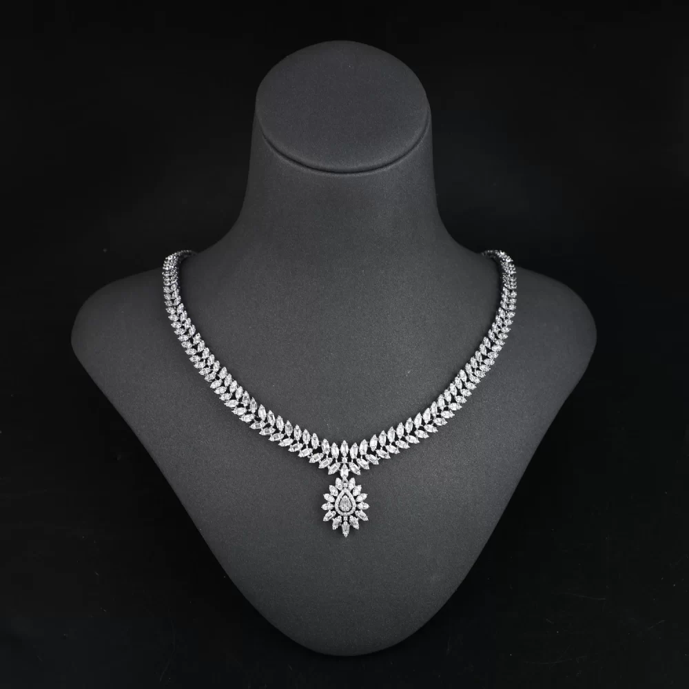 4pcs Zircon Jewellery Sets Luxury Big Pendant Earrings Necklace Set Jewelry Women Wedding Bridal Jewelry Set - Image 3