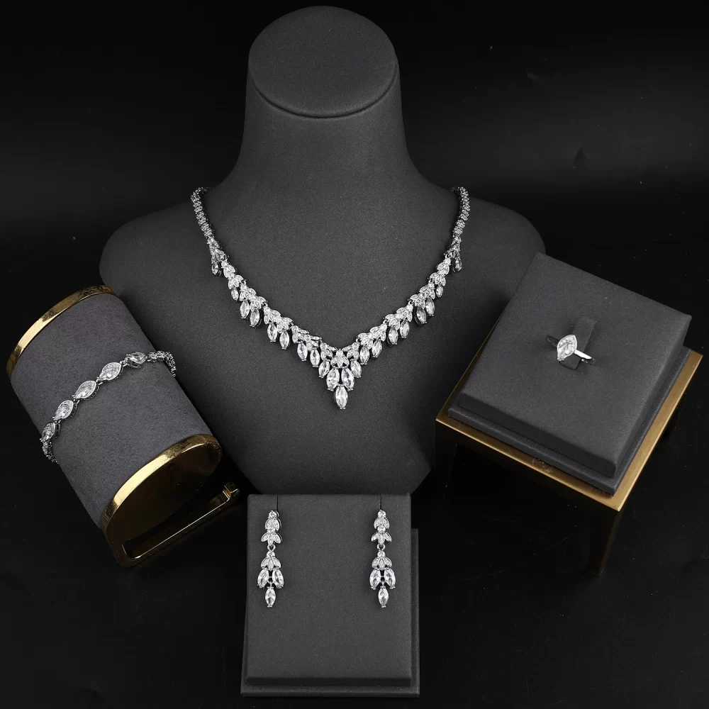 Fashion CZ Cubic Zirconia Women Necklace Set Jewelry Wedding Bridal Party Dubai Jewelry Sets Jewellery - Image 2