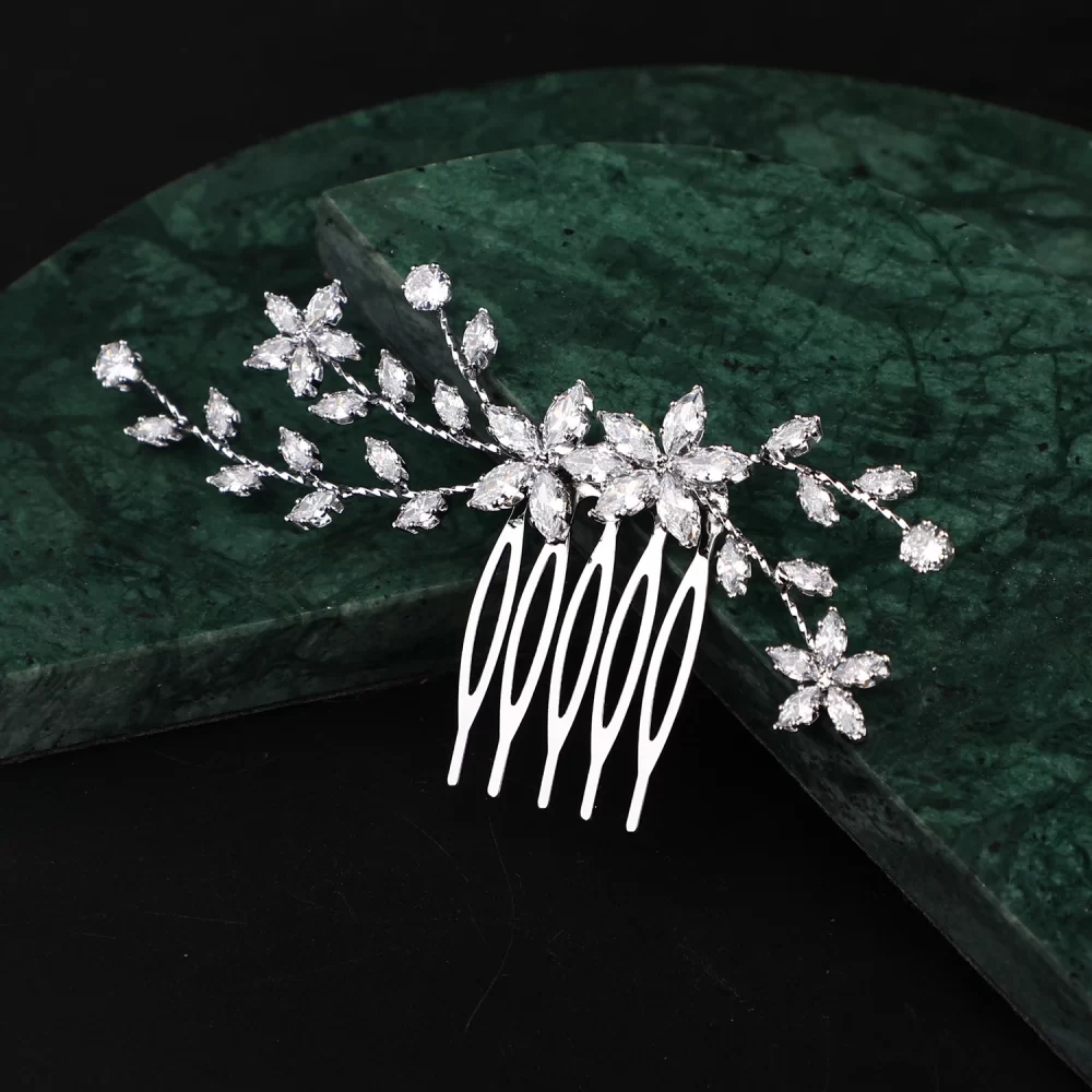 handmade high quality zircon wedding bride hair accessories bridal hair combs - Image 4