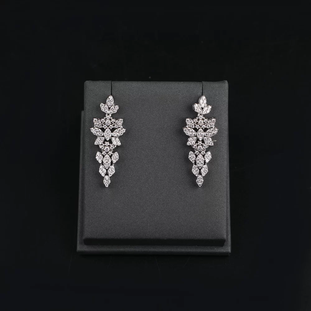 2024 New High Quality Elegant Zircon Necklace Earring 4-piece Set Dubai Bridal Party Jewelry Set - Image 6