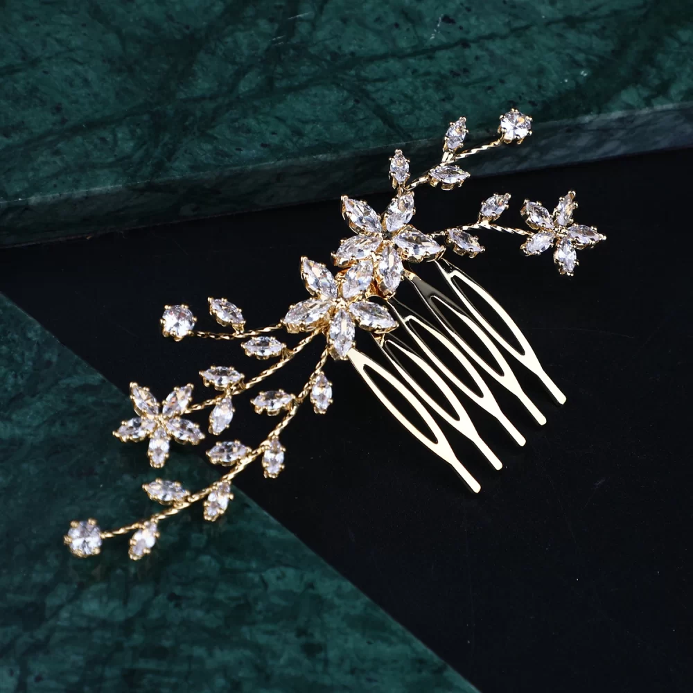 handmade high quality zircon wedding bride hair accessories bridal hair combs - Image 5