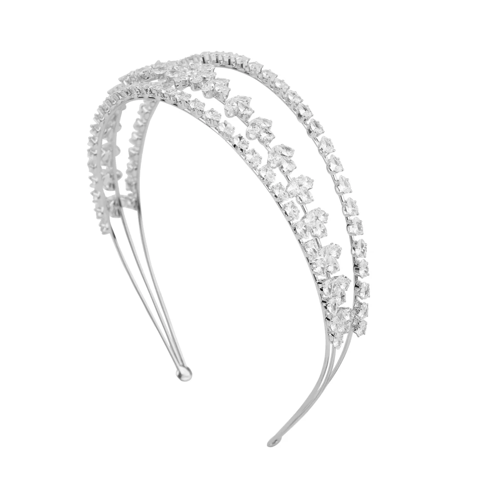 Platinum Plated/24K Gold Plated Zircon Headpiece Fashion Jewelry Handmade Luxury Headbands for Women Hair Accessories Hairbands - Image 2