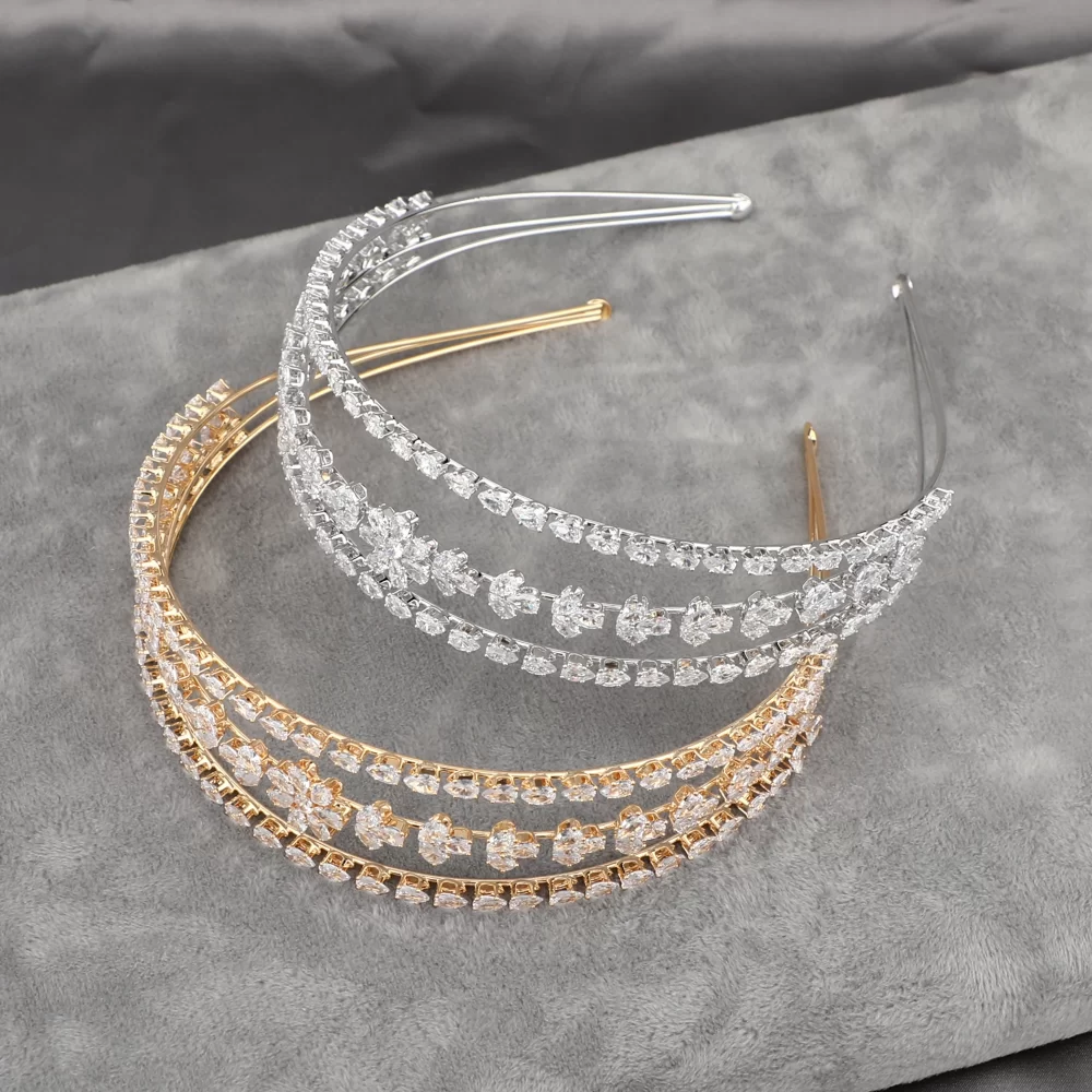 Platinum Plated/24K Gold Plated Zircon Headpiece Fashion Jewelry Handmade Luxury Headbands for Women Hair Accessories Hairbands - Image 5