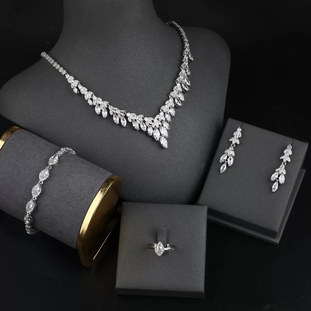 Fashion CZ Cubic Zirconia Women Necklace Set Jewelry Wedding Bridal Party Dubai Jewelry Sets Jewellery