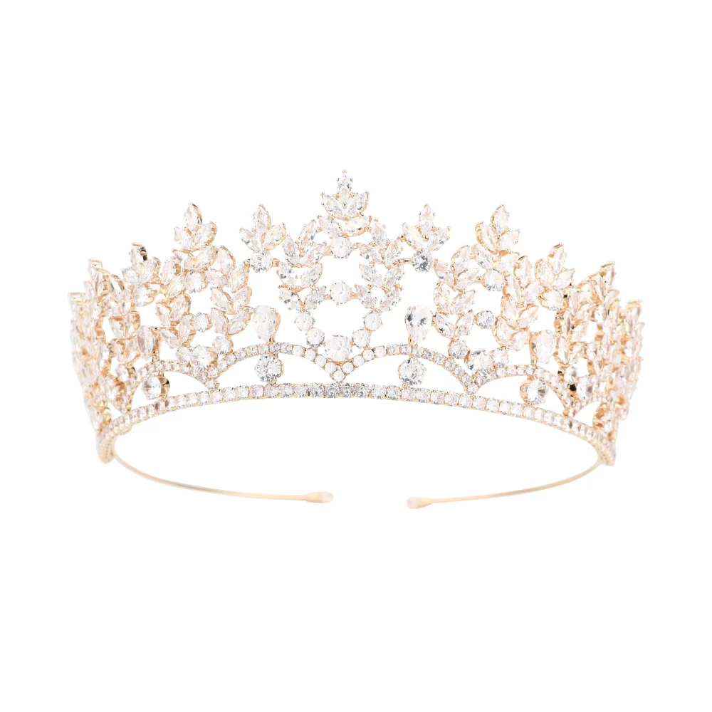 Platinum Plated/ Gold Plated Zircon Crowns For Women Bridal Hair Accessories Wedding Tiaras Miss World Pageant Crown Headpieces - Image 2