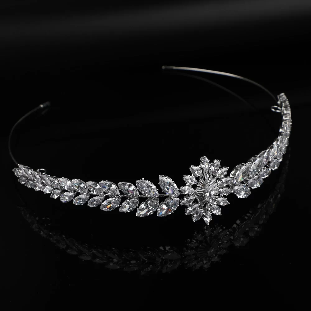 Platinum Plated Luxury Zircon Hair Jewelry Hairbands Hair Accessories Designer Headbands For Women Bridal Headpieces Fashion - Image 5