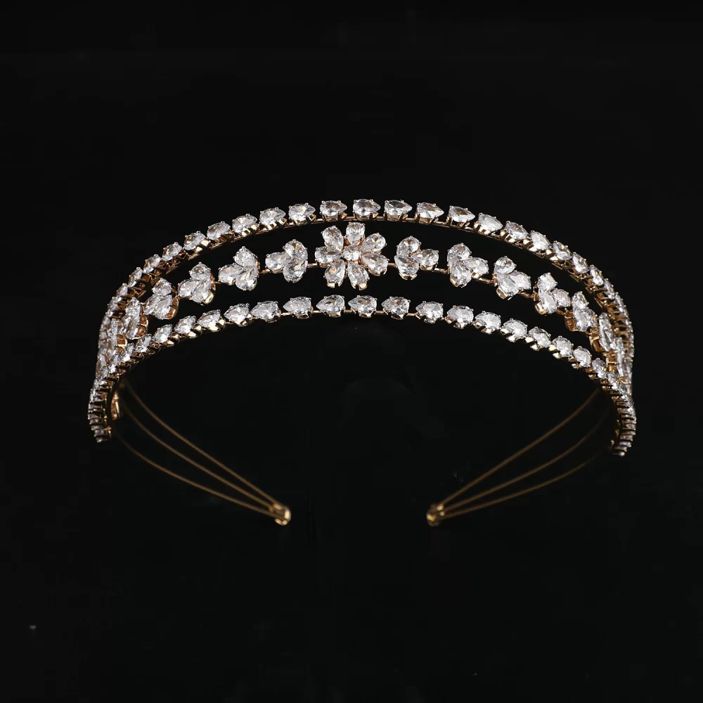 Platinum Plated/24K Gold Plated Zircon Headpiece Fashion Jewelry Handmade Luxury Headbands for Women Hair Accessories Hairbands - Image 3