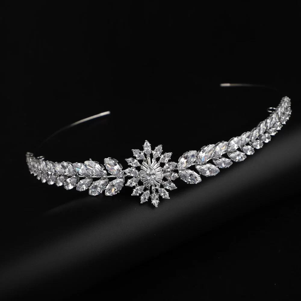 Platinum Plated Luxury Zircon Hair Jewelry Hairbands Hair Accessories Designer Headbands For Women Bridal Headpieces Fashion