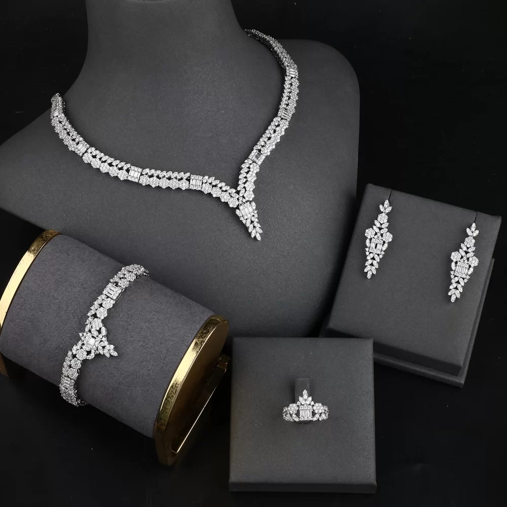 Dubai Jewellery Sets for woman Zircon Micro insert Shiny Jewelry Set Luxury Bridal Jewelry Set - Image 2