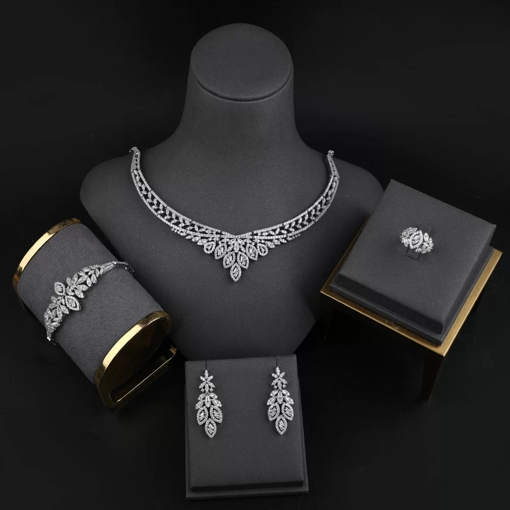 AAA Cubic Zirconia Luxury Necklace Set Jewelry Dubai Nigeria Fashion Saudi Arabia Wedding accessories Bridal Jewelry Set - Image 2