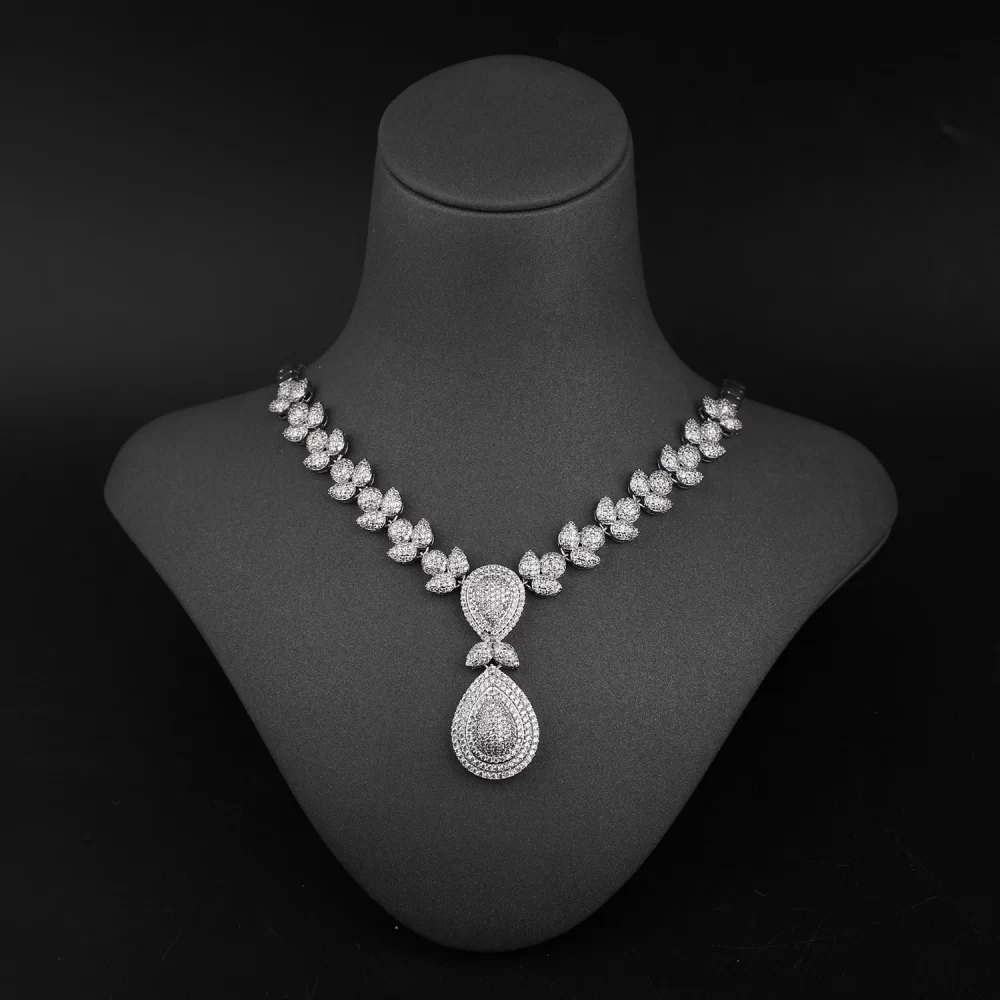 4 in 1 Luxury Hot Sale African Necklace Set Earrings Shinning CZ Zirconia Prom Wedding Accessories Bridal Jewelry Sets - Image 2