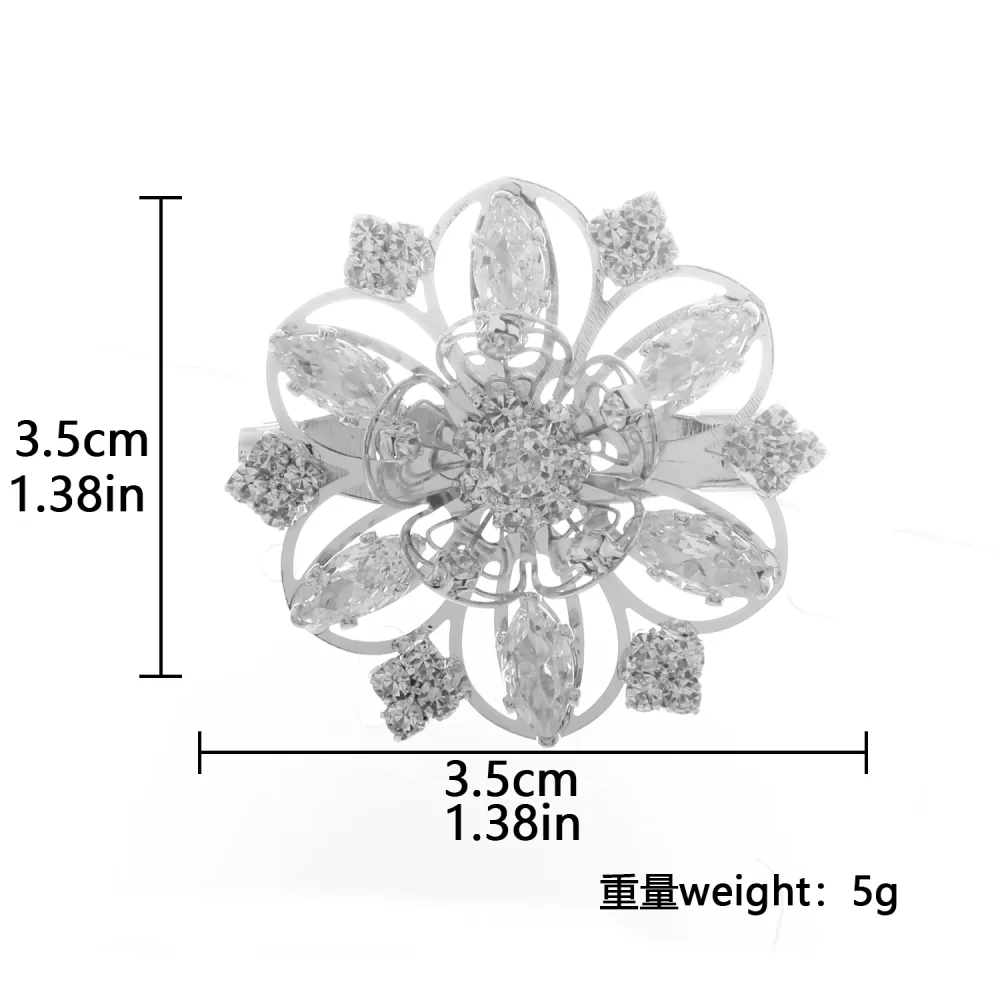 Fashion Jewelry Bling Zircon Gold Plated Hollow 3D Flower Brooches Luxury Women Brooch Pin - Image 3