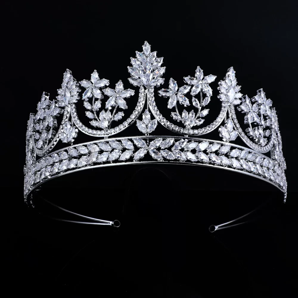 Platinum Plated/ 24K Gold Plated Retro Bridal Wedding Tiaras and Crowns Head Jewelry Accessories Pageant Prom Women Bride Crown