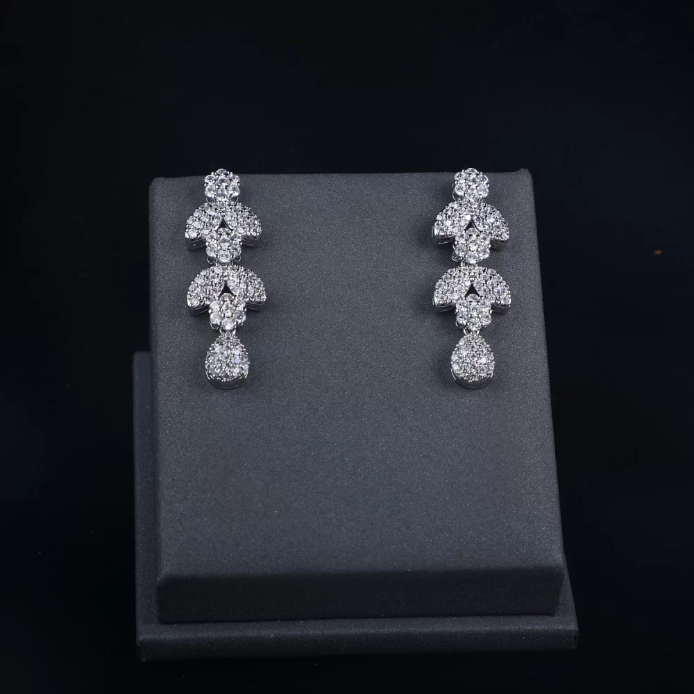 4pcs CZ Necklace Set Wedding Accessories Jewellery Diamond American Luxury Bridal Jewelry Sets - Image 4