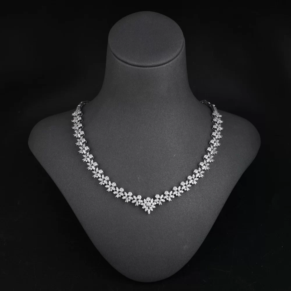 2024 New High Quality Necklace Earrings Bracelet Ring Set Exquisite Jewellery Women Bridal Jewelry Set - Image 3