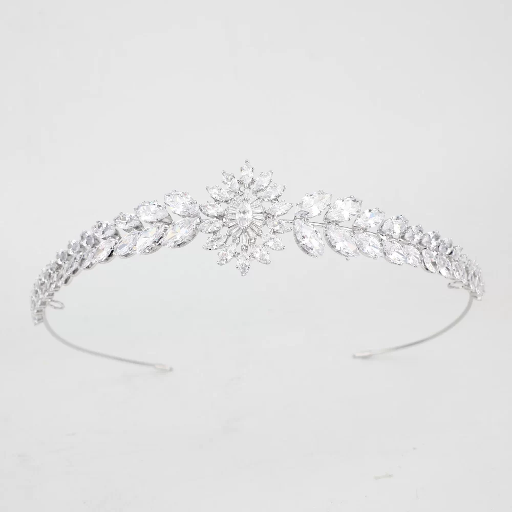 Platinum Plated Luxury Zircon Hair Jewelry Hairbands Hair Accessories Designer Headbands For Women Bridal Headpieces Fashion - Image 2